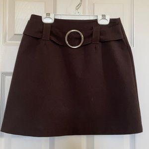 Short brown mini skirt and top